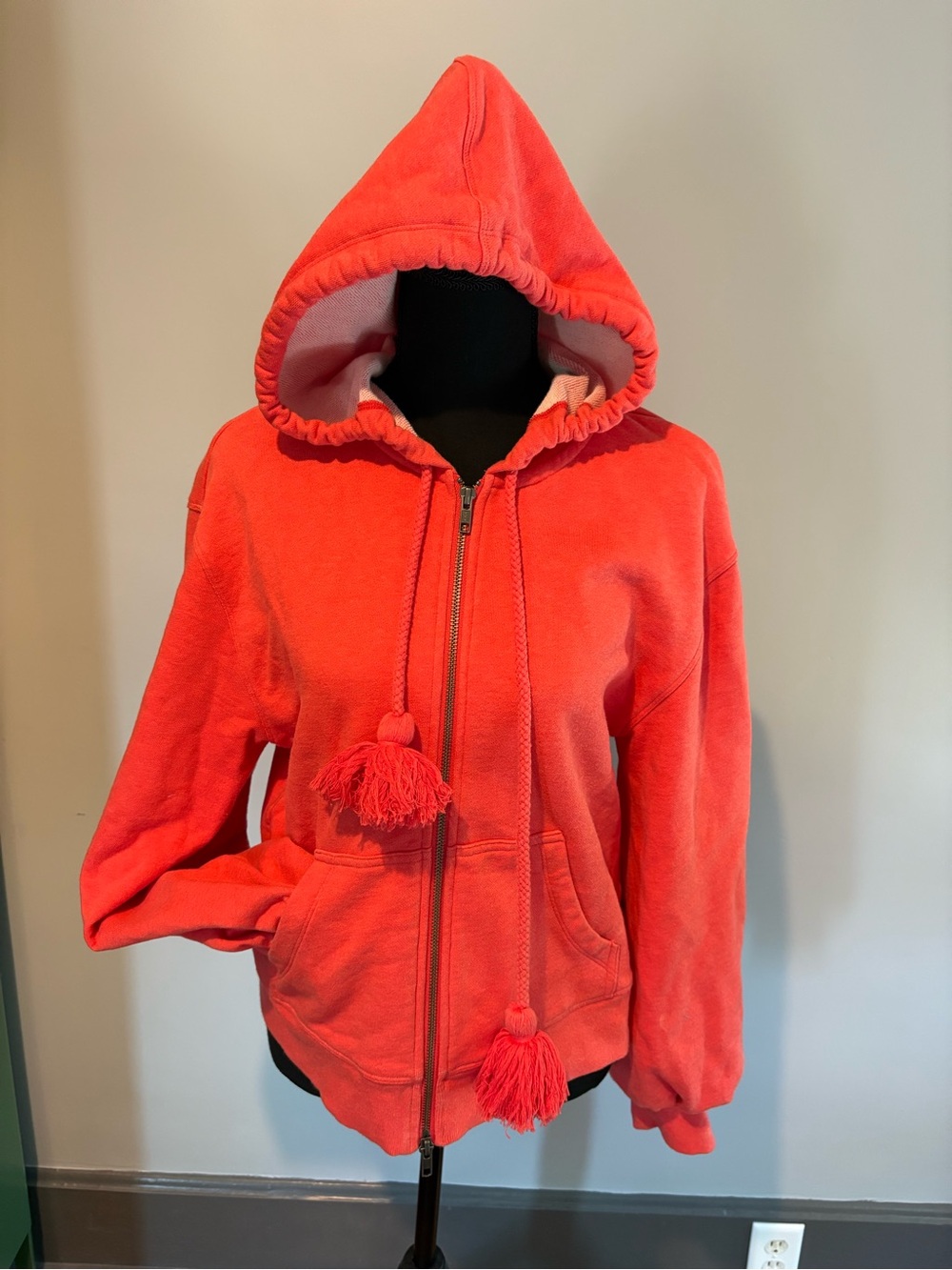 Cabi Tangerine Zip-Up Hoodie with Tassel Drawstrings